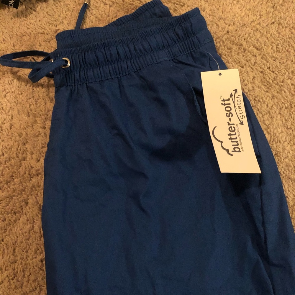 Royal blue scrubs bottoms straight leg Size S NWT